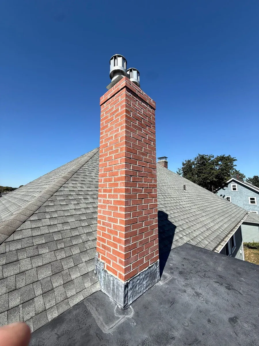 Chimney rebuild brick dual liner caps — Chimney Goat project
