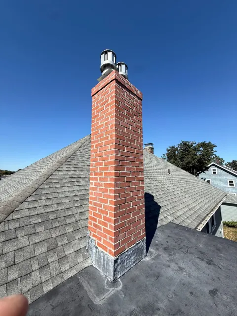 Chimney rebuild brick dual liner caps — Chimney Goat project