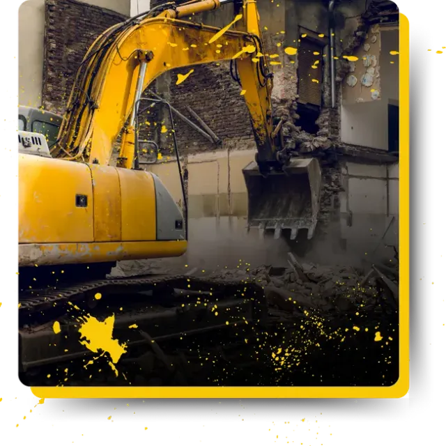 An excavator working in the site.