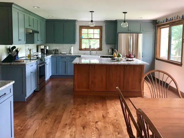 Real modern white and wooden kitchen – Guilford, CT - Red Door Kitchen & Bath Studio