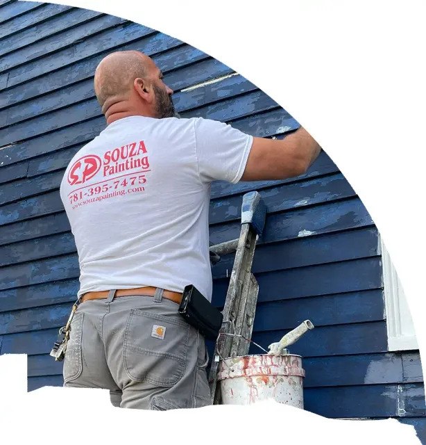 home painter at work. interior and exterior specialists.