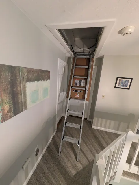 Attic Ladder Replacement in Natick — attic ladder painting