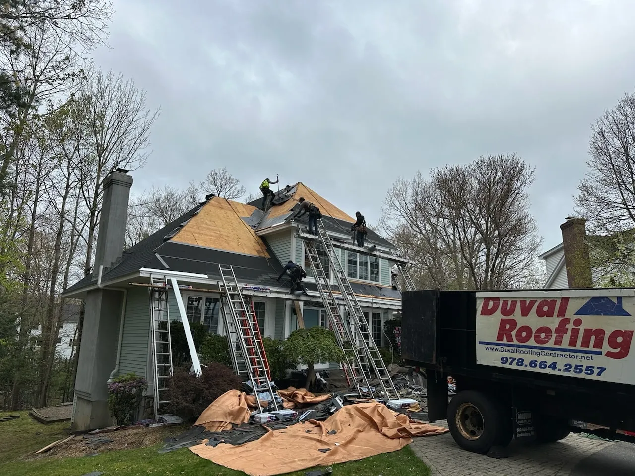 Shingling the front slope