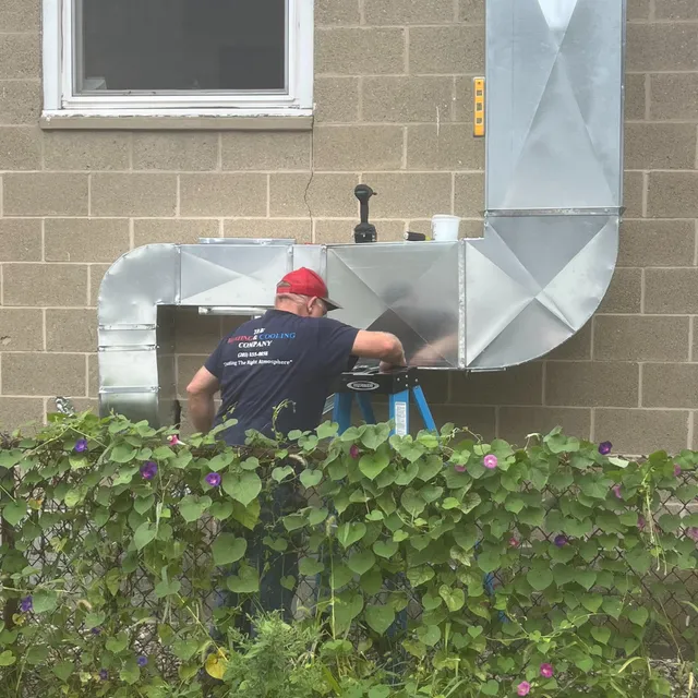The Heating and Cooling Company Working fixing Air Distribution System Sanitation