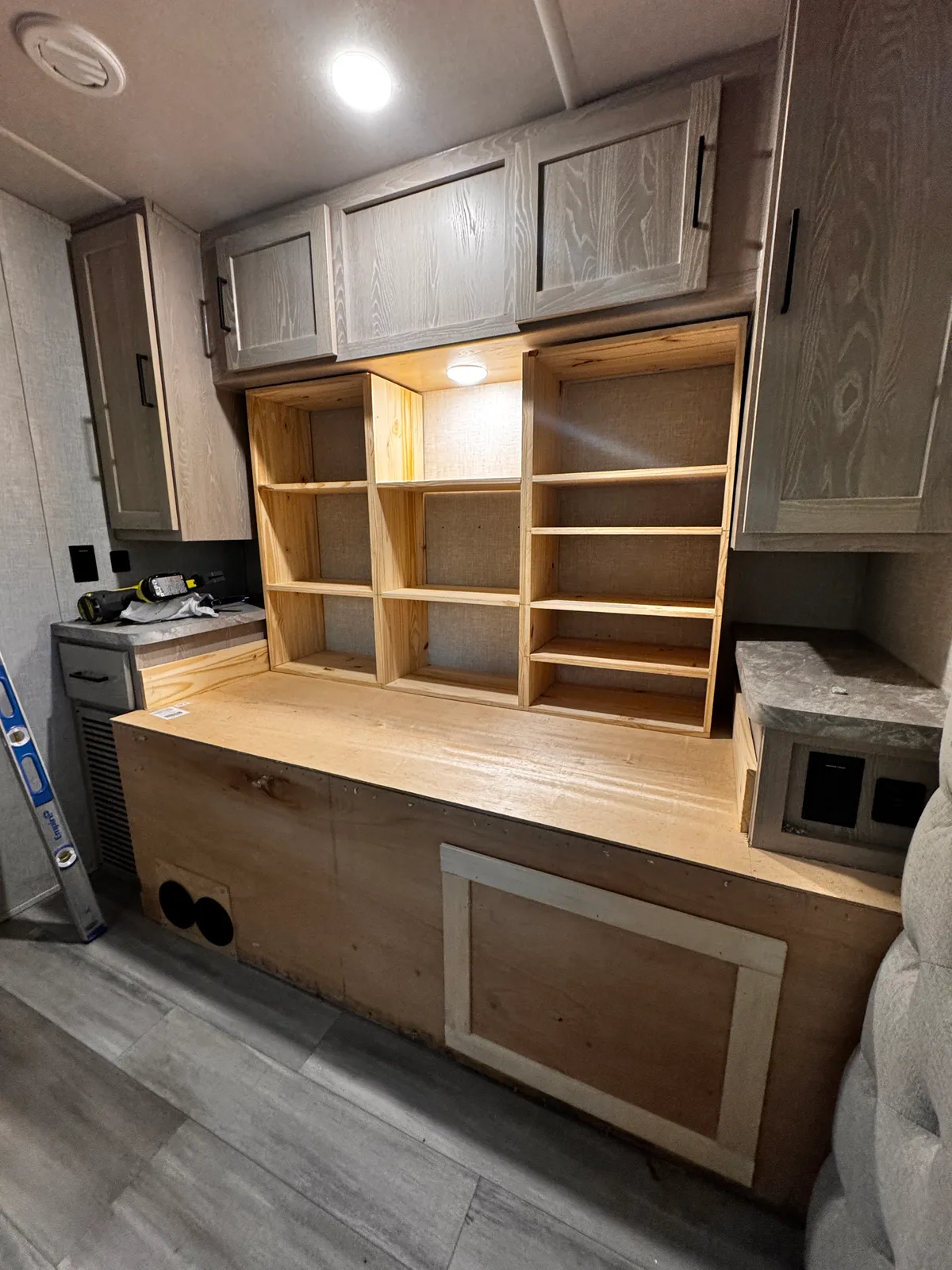 Custom built-in shelving and cabinetry