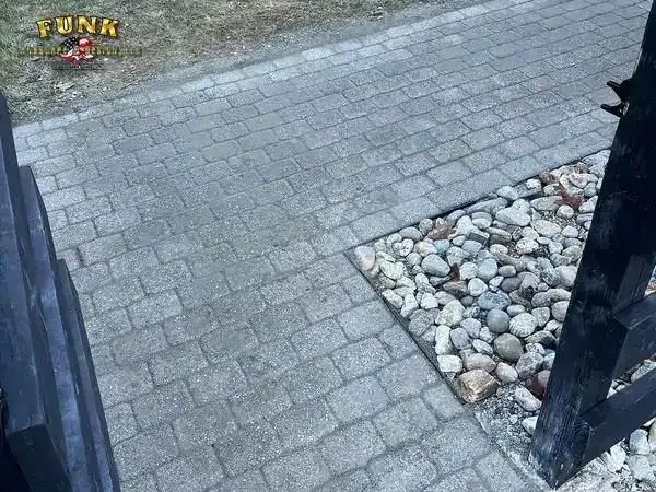Paver walkway in Charlton, MA by Funk Landscape & Design