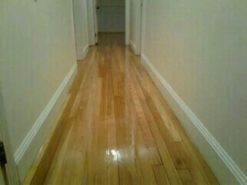 This hallway is white oak that has been freshly refinished