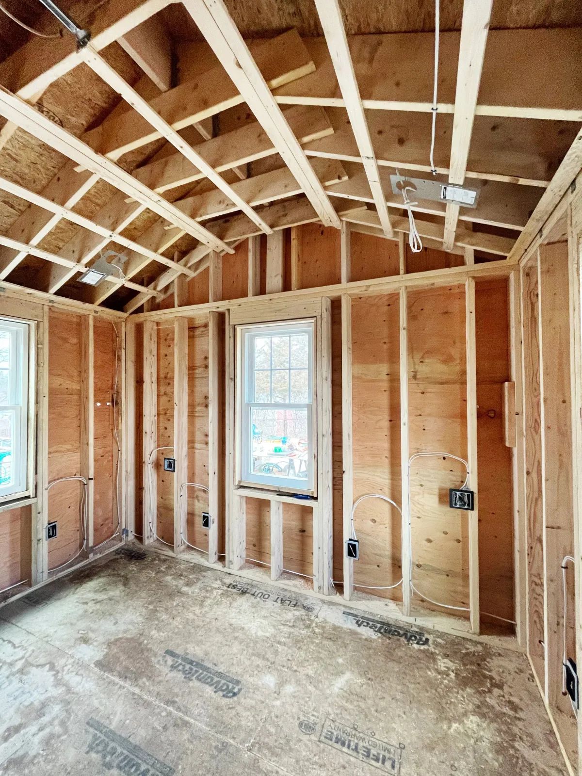 New construction electrical wiring installation in South Shore Massachusetts home