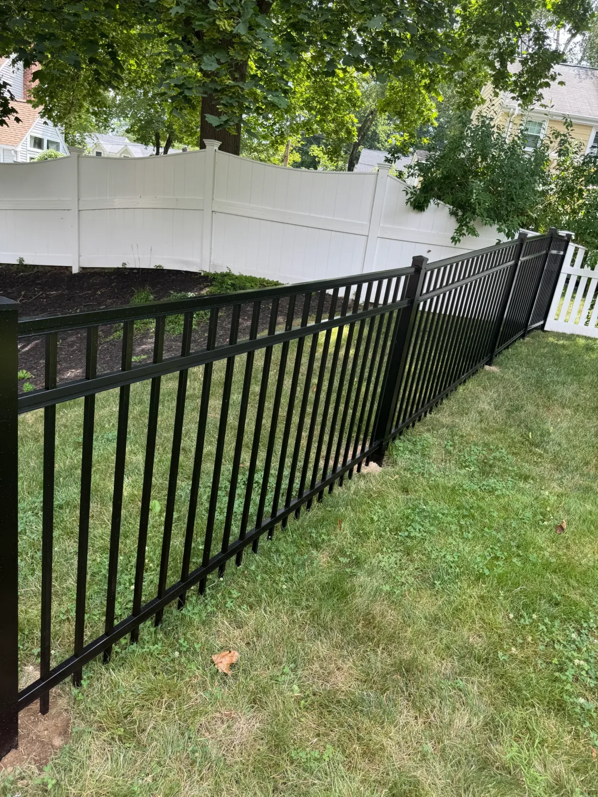 Backyard fence installation