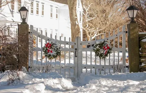 Christmas gates in winter