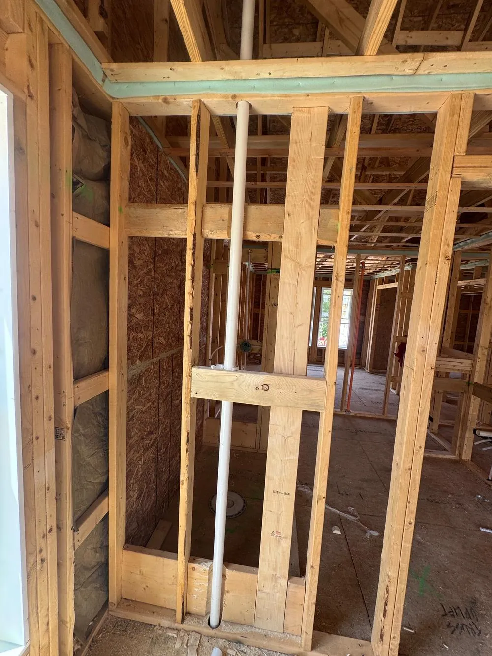 Full bath-group rough-in — new construction