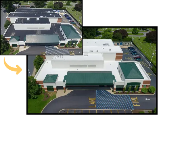 Roof restoration before and after