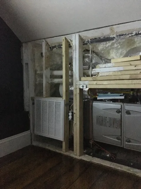 Ductwork and air handler installation in progress