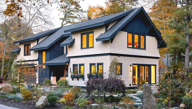 Juniper Design Build's Cape Haven house construction project front entry