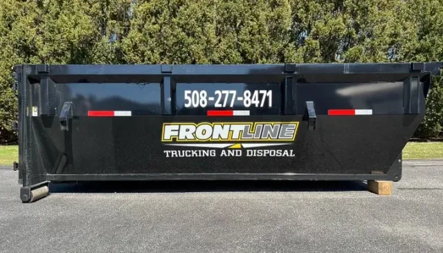 Frontline Trucking dumpster delivery in Central Massachusetts