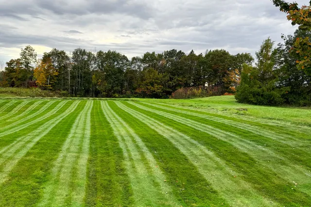Freshly mowed lawn for weekly mowing service near me