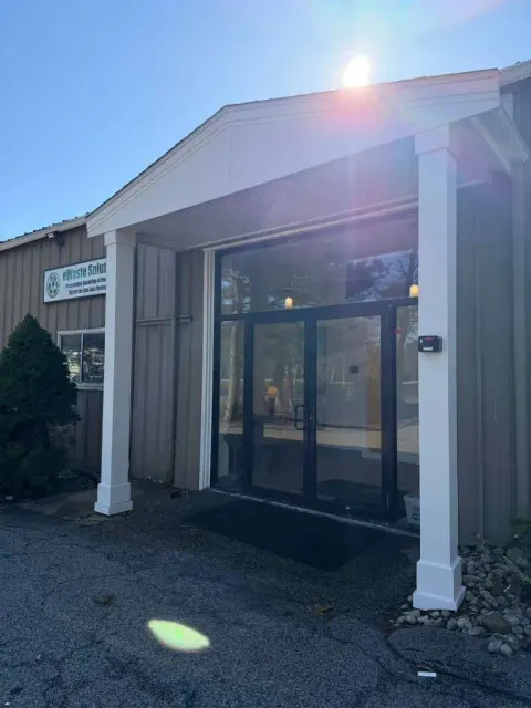 Renovated commercial building entrance, South Shore MA