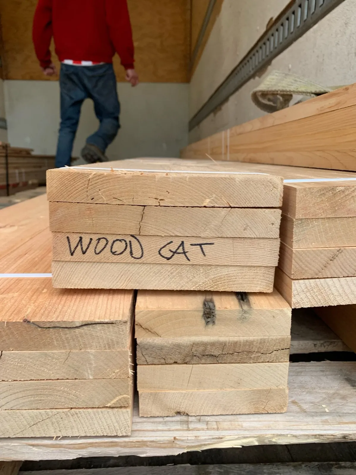 Lumber delivery marked for Woodcat