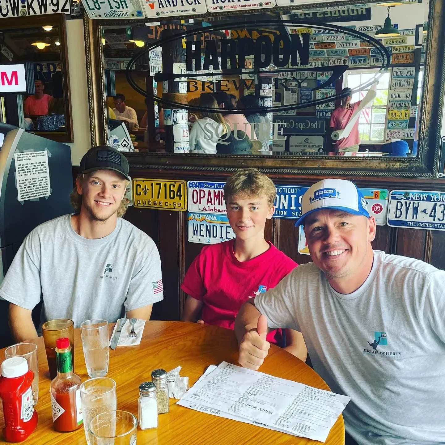 Michael Doherty Window Cleaning team enjoying lunch after window cleaning services in Cape Cod