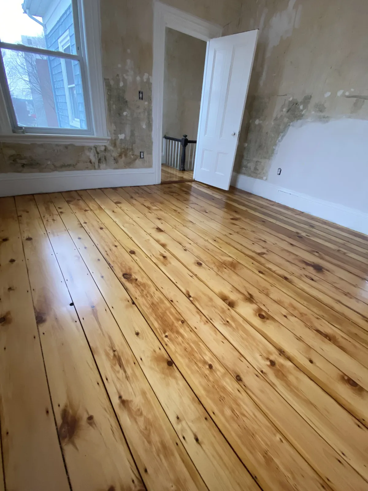 Refinished antique pine floor