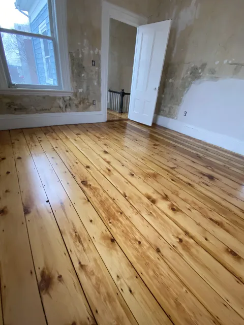 Refinished antique pine floor