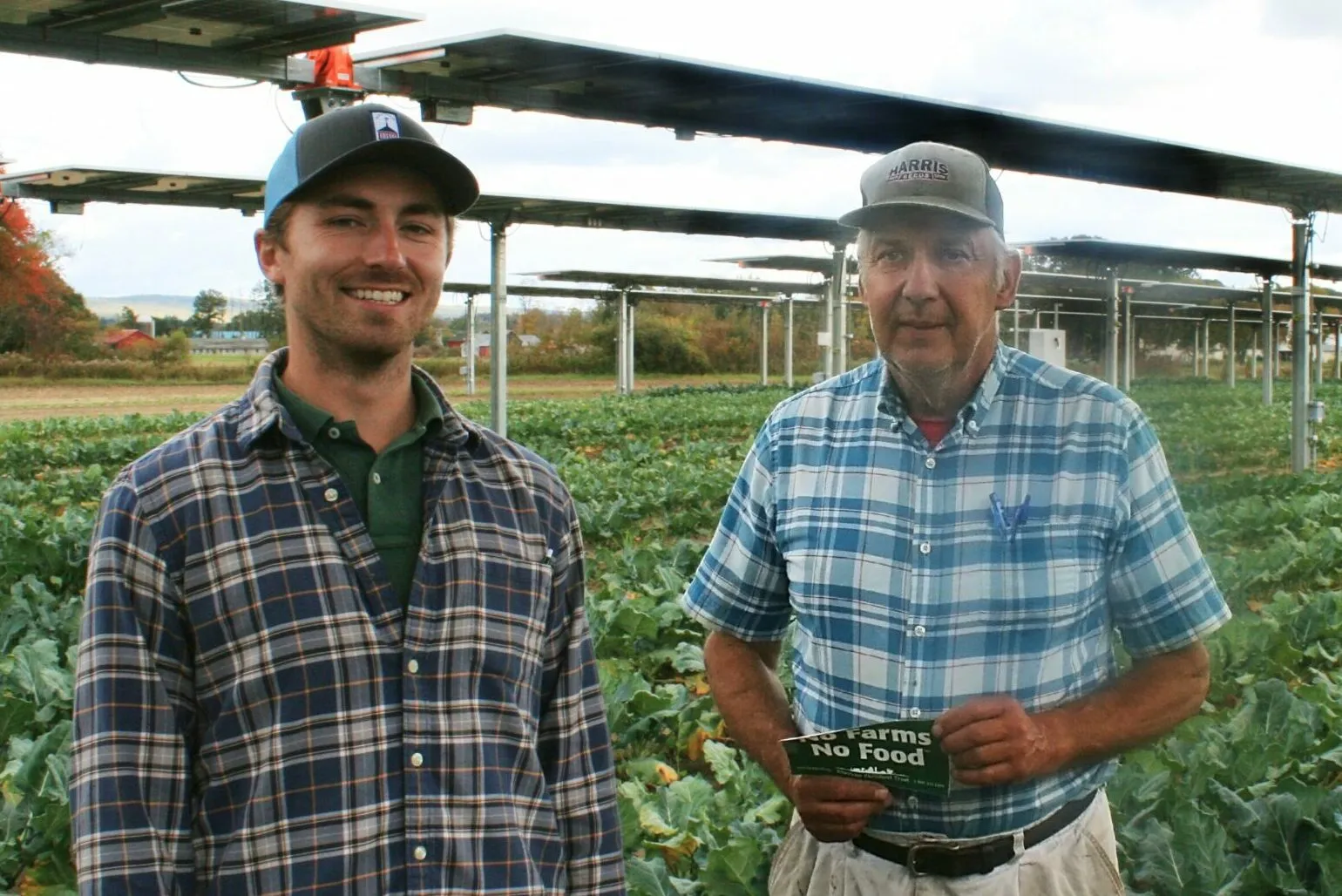 Agrivoltaic system - Jake & Joe in the field.