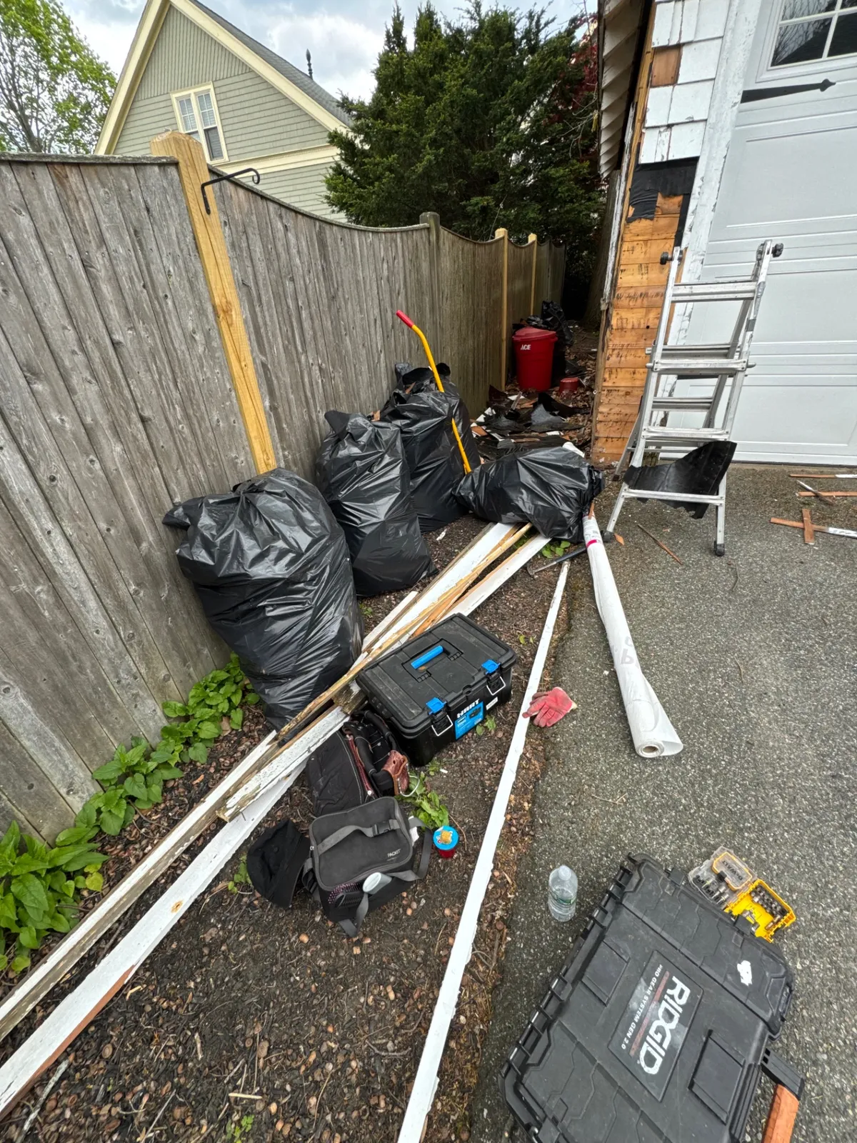 Side Yard Debris Removal — before
