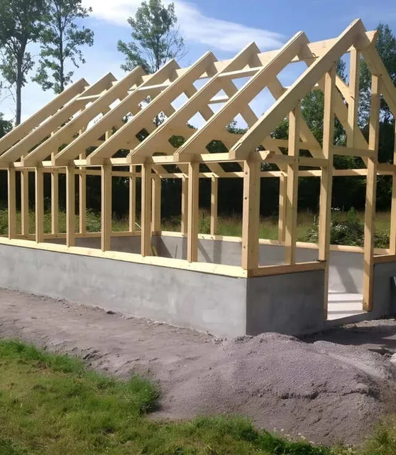 Garage Structure Construction with Wood Framing