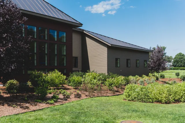 Well-maintained commercial property featuring expert landscape design and installation services in Vermont.
