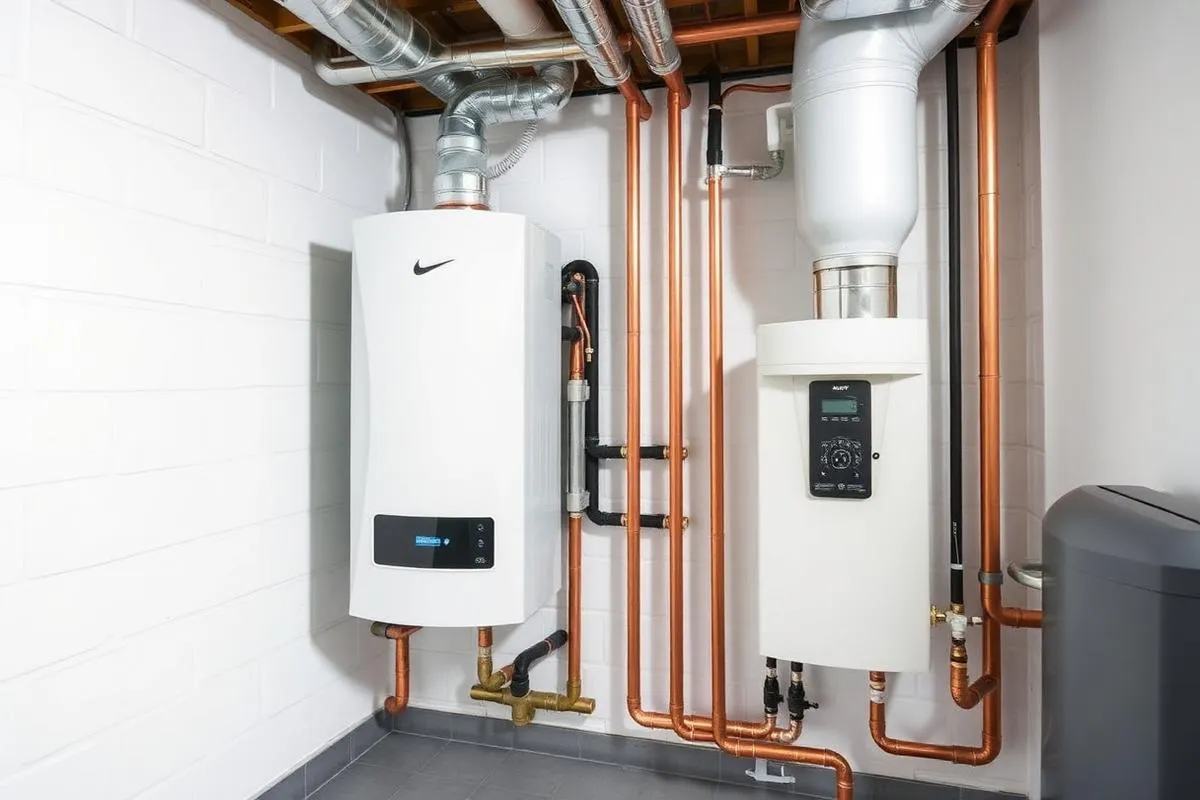 High-efficiency boiler installation