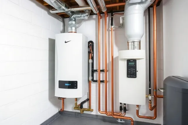 High-efficiency boiler installation