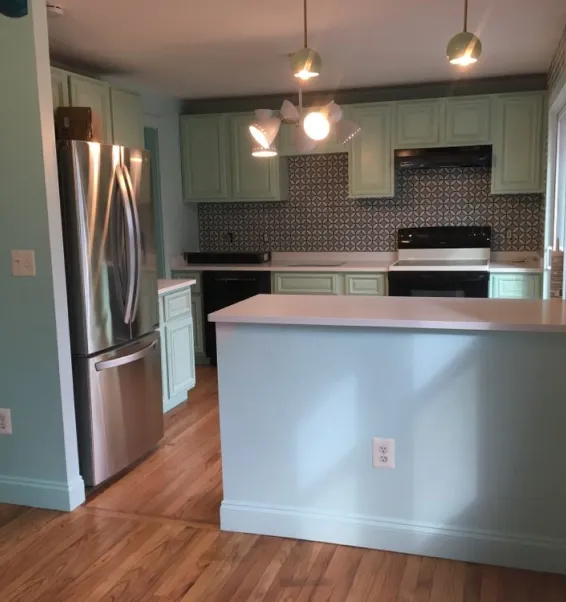 light blue kitchen