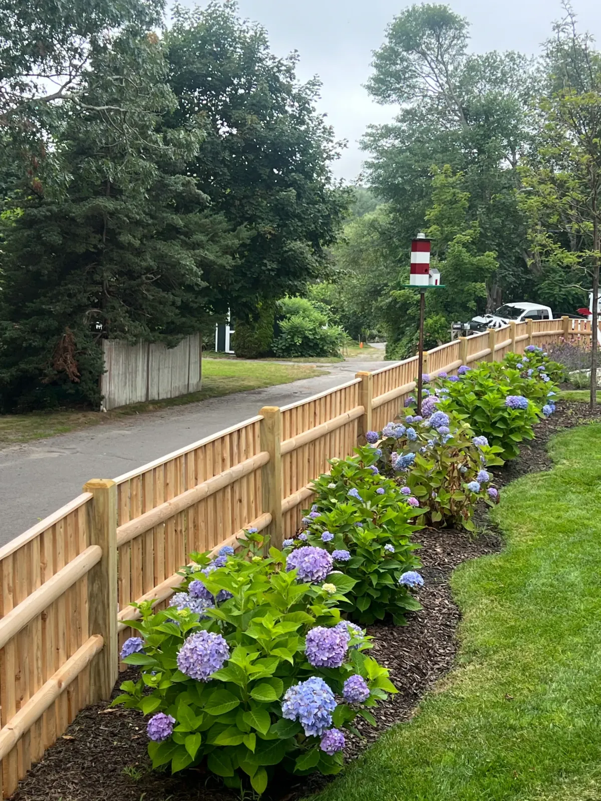 Wood fence installation