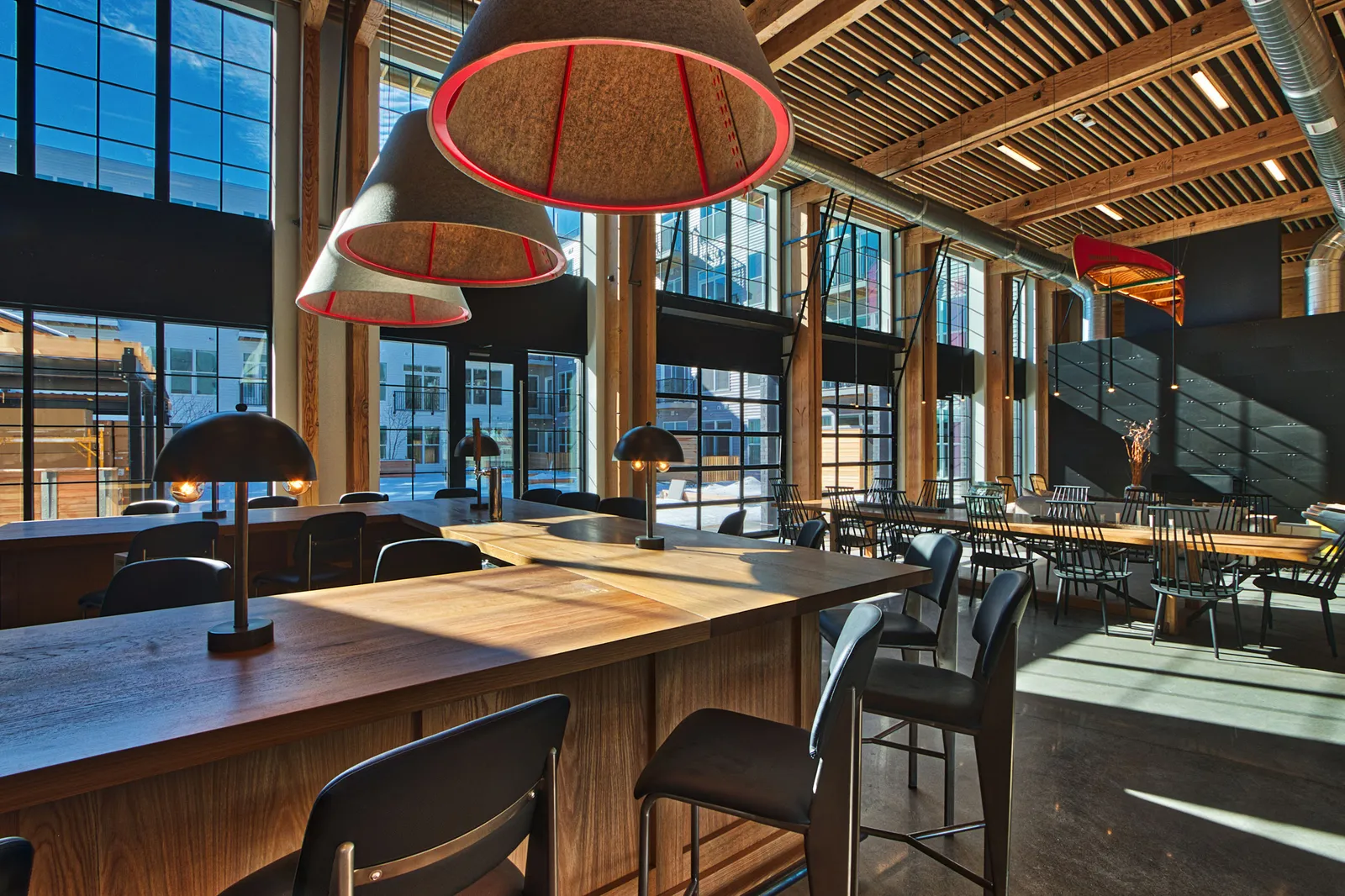 The Pioneer, Everett MA — custom lounge bar millwork