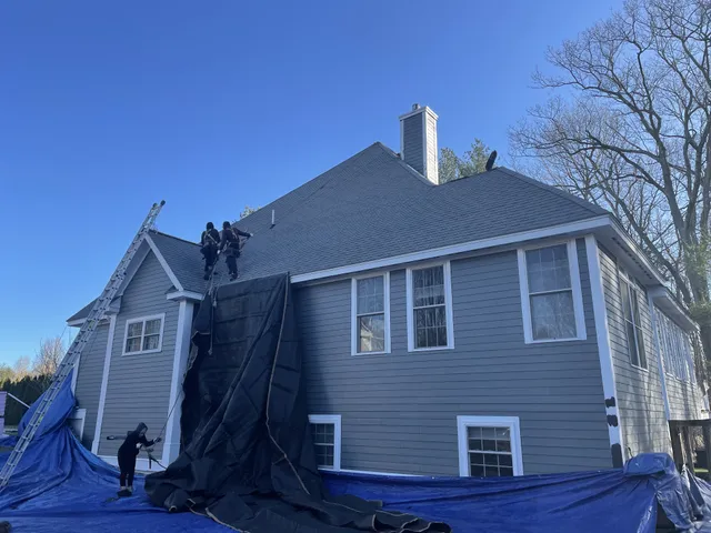 Finished roofing project on a Needham, MA colonial home