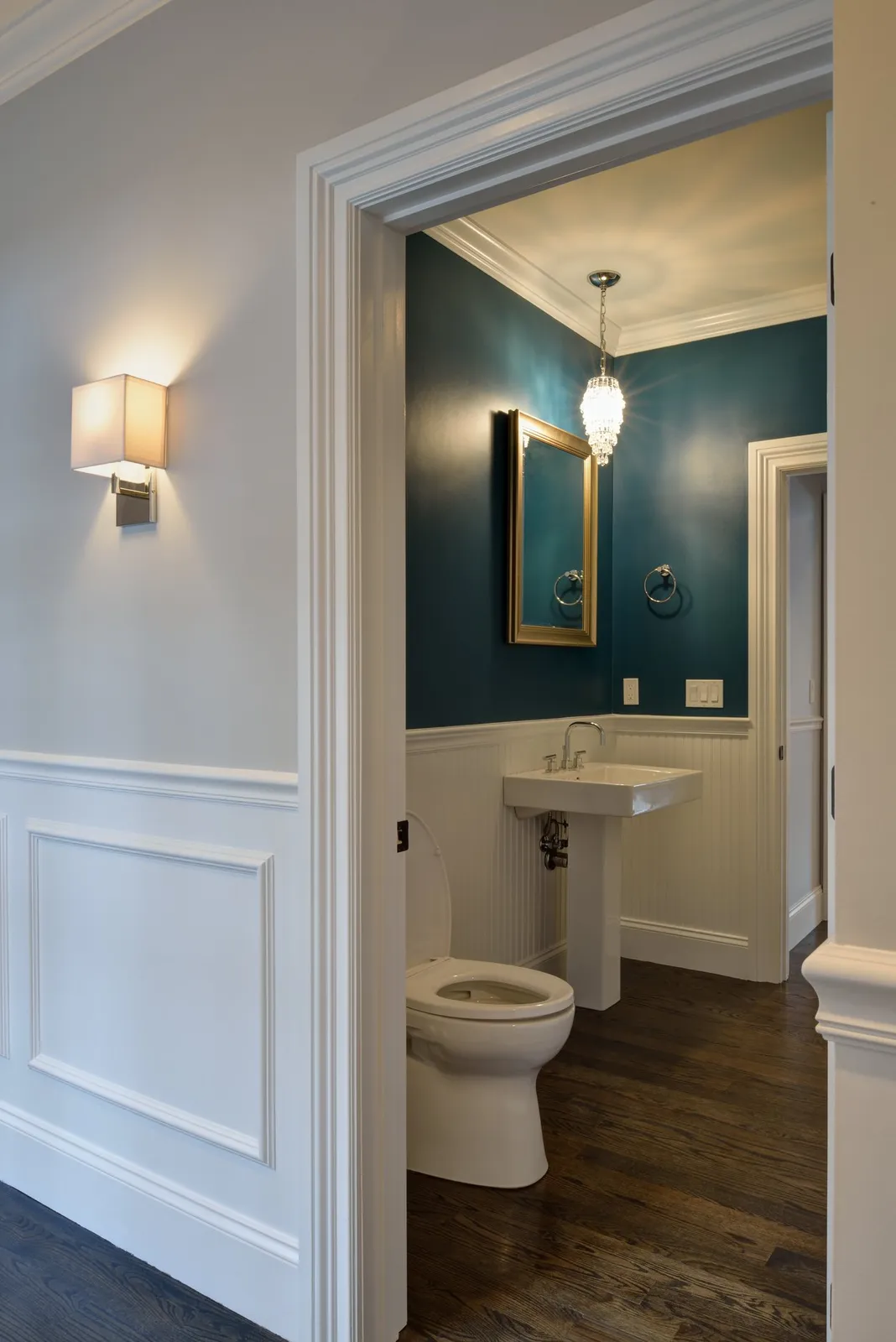 Elegant teal bathroom renovation
