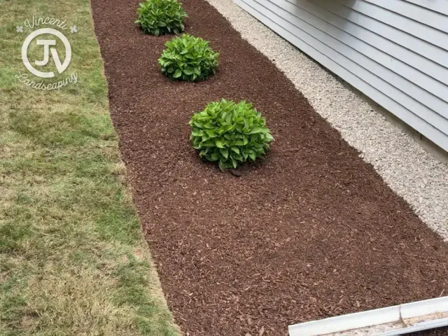 Foundation planting beds by Vincenti Landscaping