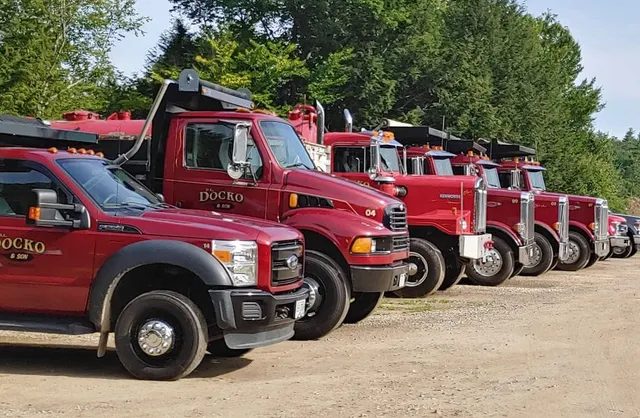 Fleet of dump trucks