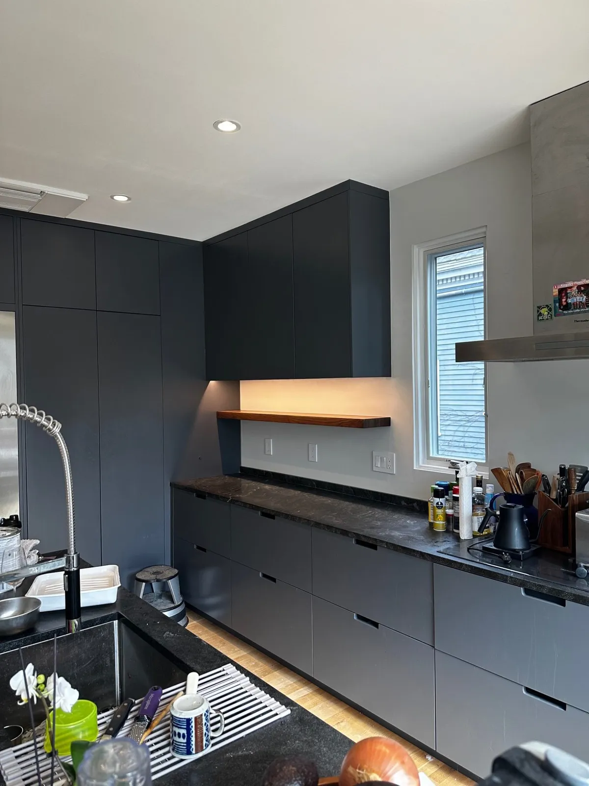 Kitchen cabinet and shelf detail
