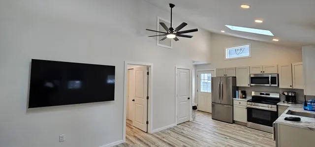 Open concept ADU living and kitchen