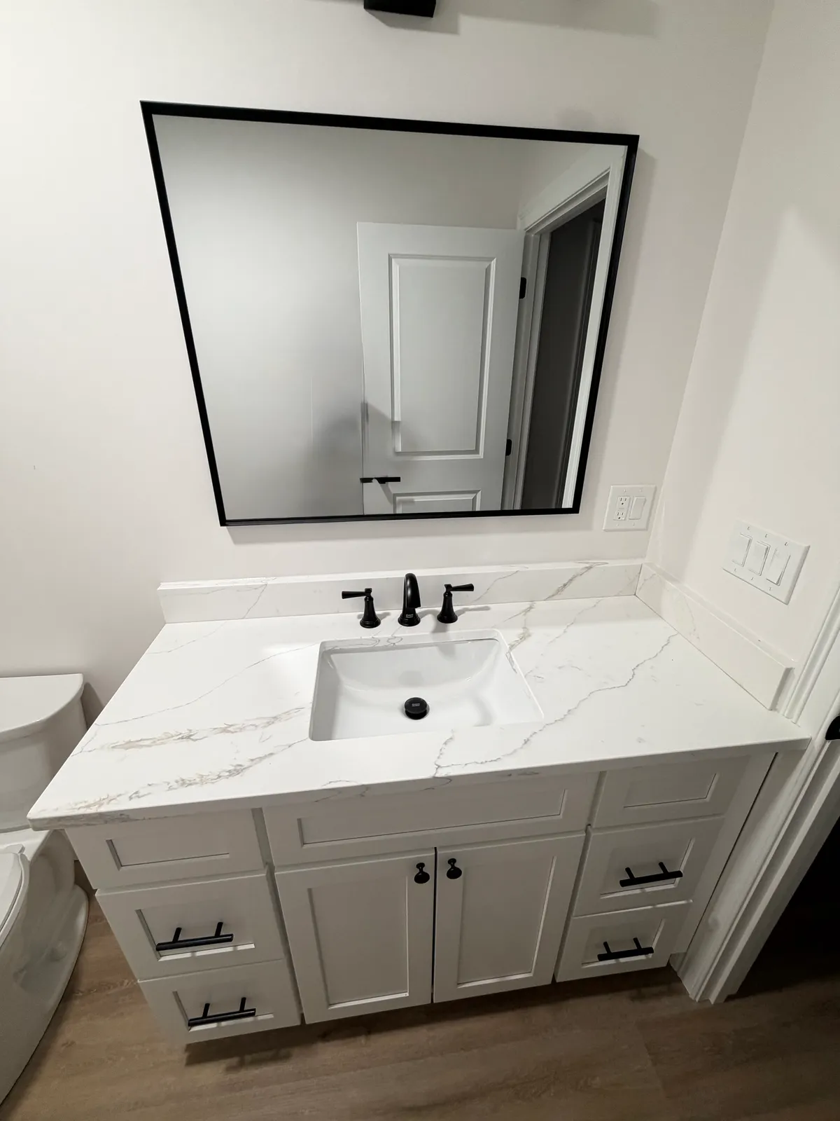 Bathroom vanity with quartz countertop Westfield MA contractor