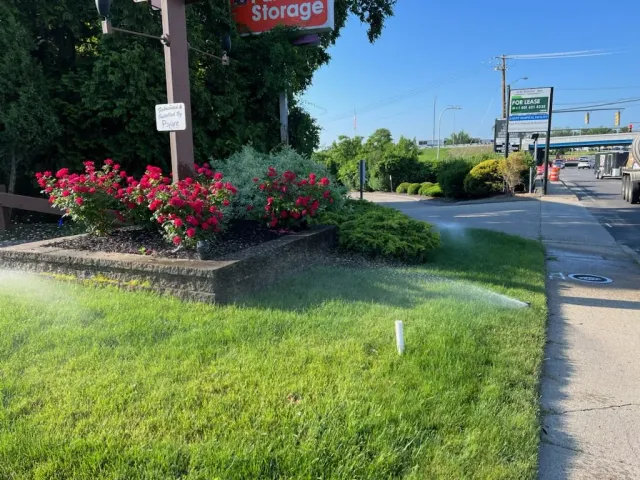 An irrigation system installed by BC irrigation and more at Brewed Awakenings Coffee House in Cranston RI