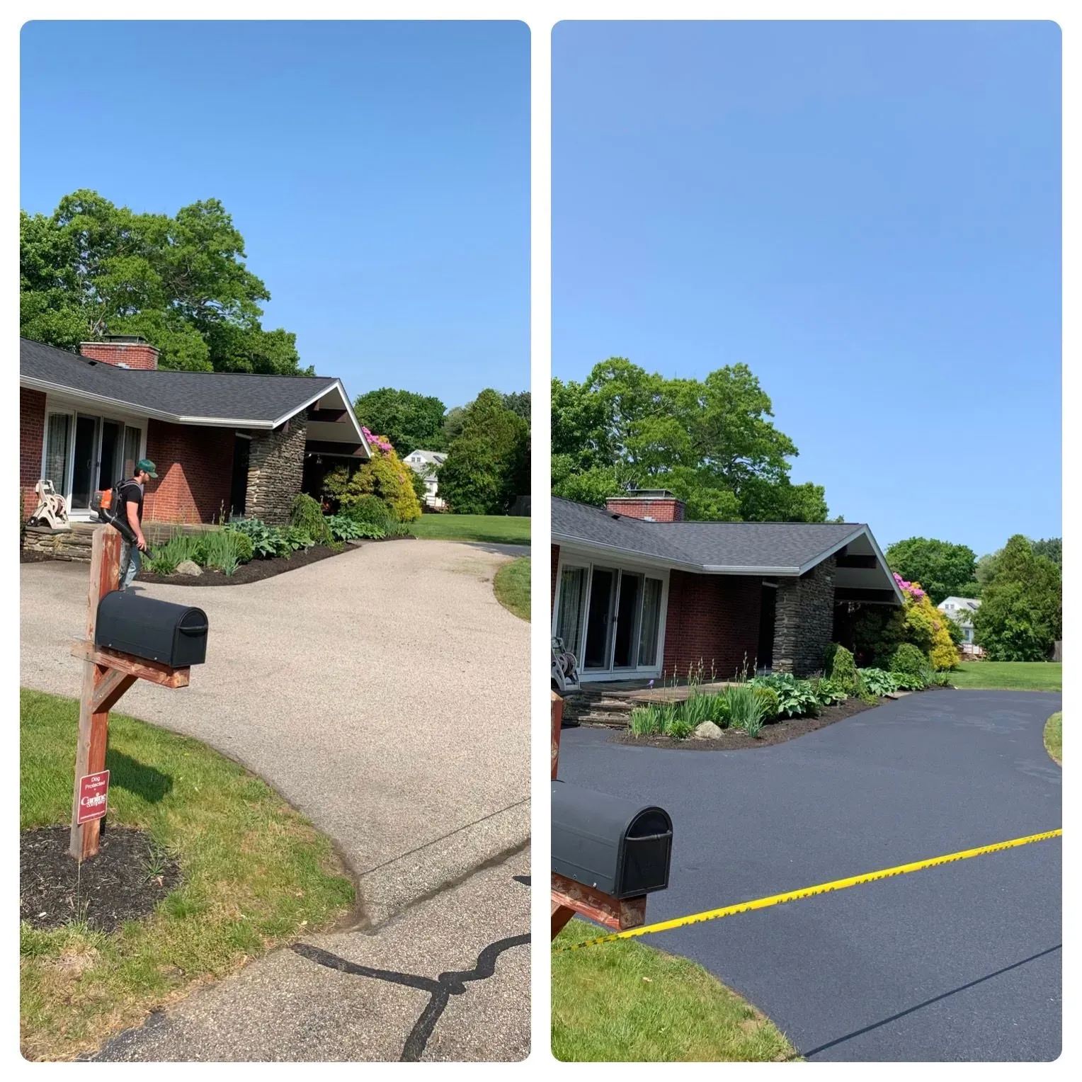 Before and After Asphalt Sealcoating Central MA