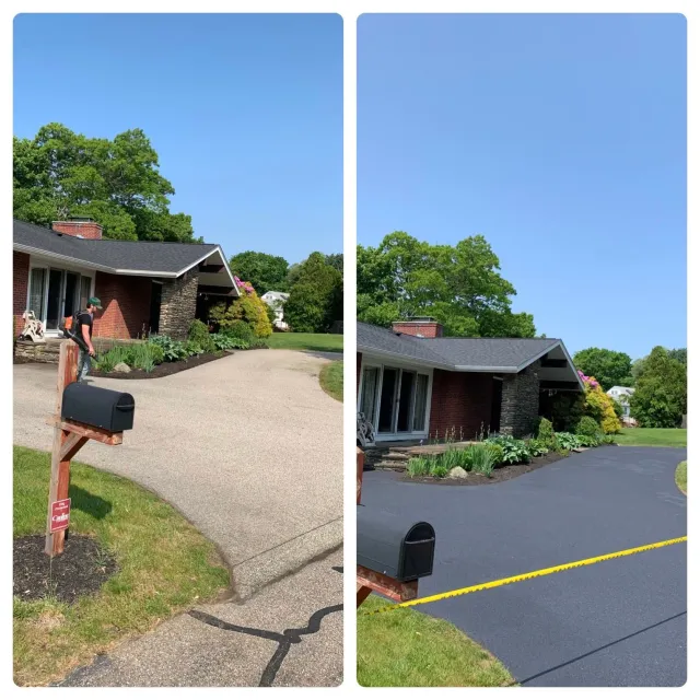 Before and After Asphalt Sealcoating Central MA