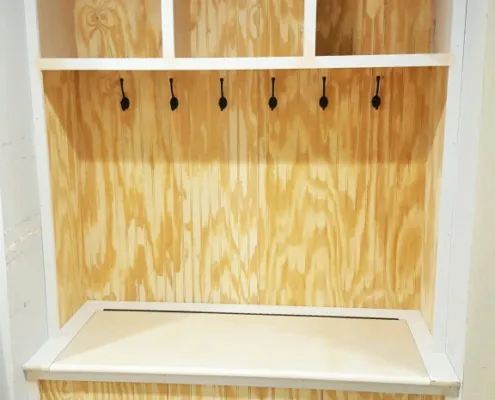 Built-In Mudroom Shelves in Newton 3