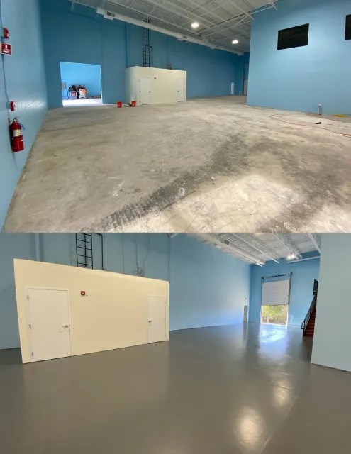 Solid Gray Epoxy Floor - Warehouse