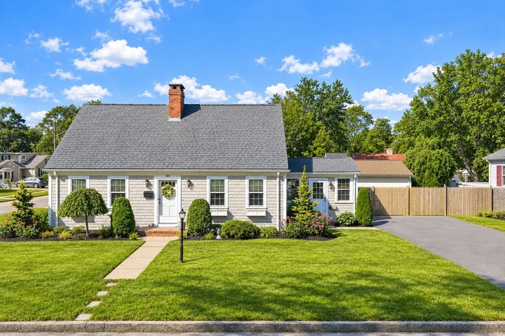 WELCOME HOME TO THIS CHARMING CAPE COD GEM! Timeless character, inviting spaces & modern comfort come together beautifully in this truly special home! Step inside to gleaming hardwood floors, freshly painted trim & doors, elegant dentil molding & an abundance of natural light. The spacious first floor features a front-to-back living room with fireplace, large open kitchen, convenient half bath & versatile family room—easily transformed into a 4th bedroom, home office, playroom or fabulous flex space! Upstairs offers 3 generous bedrooms, a full bath & abundant closet space. The finished basement adds even more living space with a cozy room & built-in bar—perfect for game nights, entertaining or relaxing! Outside, enjoy a corner lot, professionally landscaped grounds, private fenced yard & irrigation system. Ample street parking for 4 cars! Washer, dryer & kitchen appliances included! Peaceful setting yet minutes to major roads, shopping, schools, restaurants & commuter rail. CHARM, CHARACTER, SPACE, PRIVACY & CONVENIENCE—THIS ONE IS A MUST SEE!