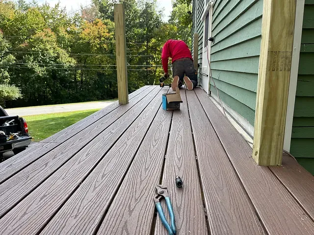 Man building a deck