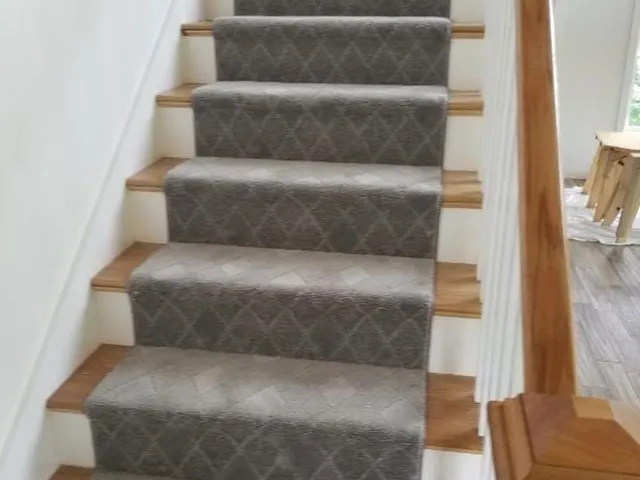 Patterned carpet stair runner in Nashua, NH from ADF Flooring LLC