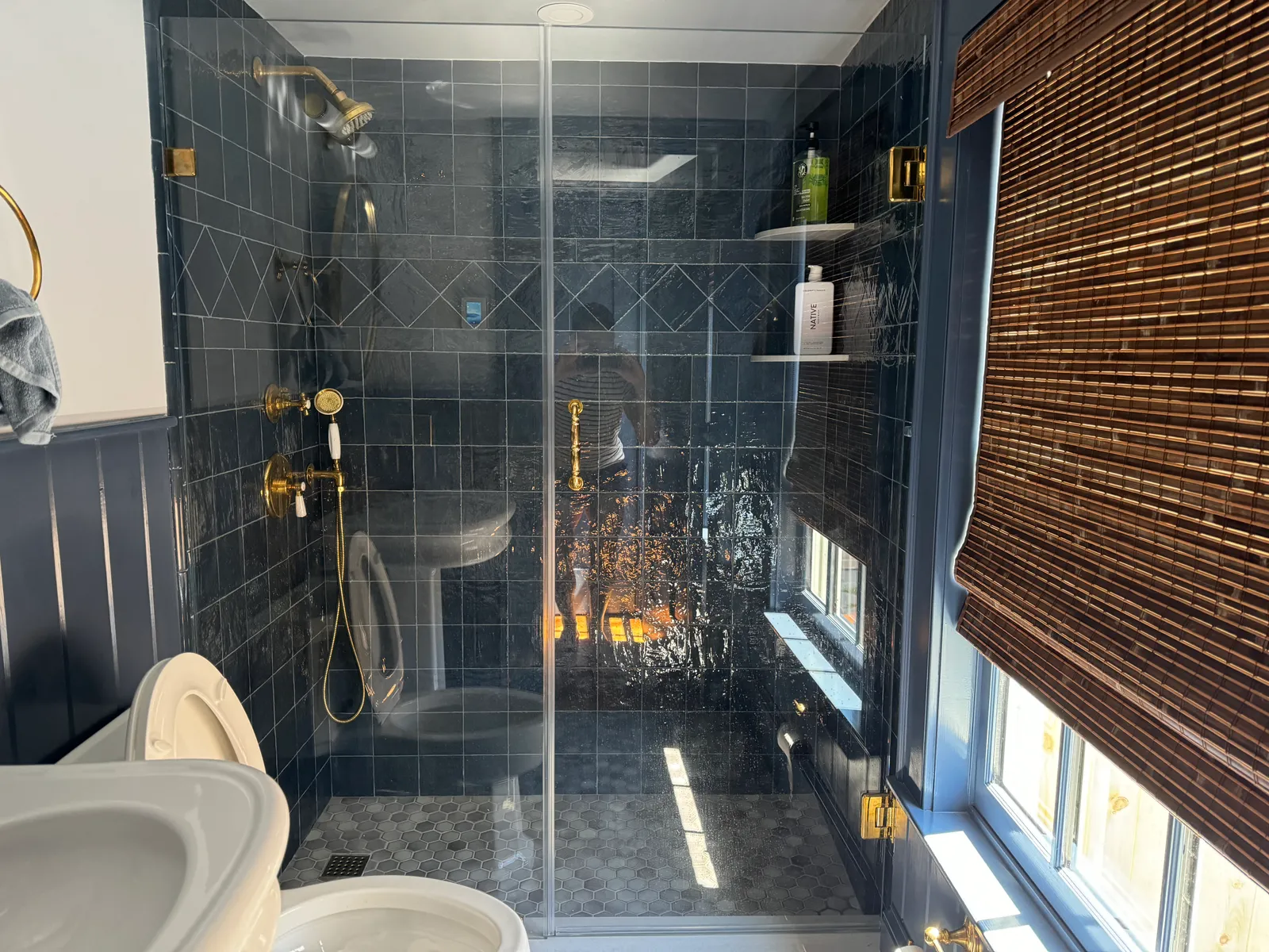 Finished tiled shower